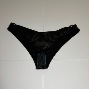 Wolf & Whistle Black High Leg Bikini Bottoms | Ruched sides | Size 12